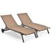 Latitude Run® 65" Long Reclining Single Chaise Metal in Brown | 38 H x 24 W x 65 D in | Outdoor Furniture | Wayfair