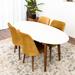 Rose 5-Piece Oval Dining Set w/ 4 Velvet Dining Chairs in Gold