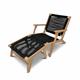 Fauteuil relax en eucalyptus et corde noir avec repose pieds