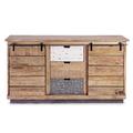 Buffet bas en bois de manguier 2 portes coulissantes 3 tiroirs