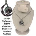 Disney Jewelry | Disney Nightmare Before Christmas Silver Tone Pendant Necklace | Color: Purple/Silver | Size: Os