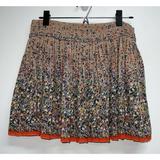 American Eagle Outfitters Skirts | American Eagle Womens Pleated Mini Skirt Size 8 Floral Print Taupe Orange Multi | Color: Orange/Tan | Size: 8