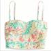 American Eagle Outfitters Tops | Aeo Retro Tropical Floral Bustier Crop Top | Color: Pink/White | Size: Xs