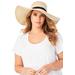 Plus Size Women's Wide Brim Straw Hat by Roaman's in Natural