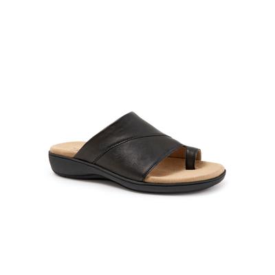 Wide Width Women's Regina Slip On Sandal by Trotters in Black (Size 9 W)