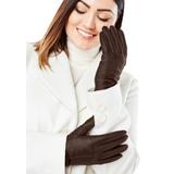 Women's Leather Gloves by Accessories For All in Chocolate (Size 8)