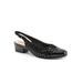 Women's Dea Woven Cap Toe Pump by Trotters in Black Suede Patent (Size 11 M)