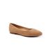 Extra Wide Width Women's Estee Flat by Trotters in Camel Suede (Size 8 WW)