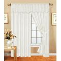 Prime Linens Jacquard Curtains for Bedroom with Pelmet Fully Lined Heavy Pencil Pleat Curtains With 2 Tie Backs (90″X90″(228cm x 228cm), Malta White)