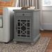 Three Posts™ Ahmara End Table w/ Storage & Built-In Outlets Wood in Gray | 25 H x 16 W x 24 D in | Wayfair 8CC85C1334DA4889A8FA3ED67E1AA01E