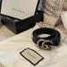 Gucci Accessories | Gucci Leather Belt With Double G Buckle. Size 85 (Us 4) Excellent Condition | Color: Black | Size: 85