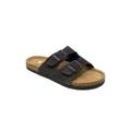 Women's Suede Leather 2 Strap Footbed Sandal by GaaHuu in Brown (Size 8 M)