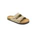 Women's Suede Leather 2 Strap Footbed Sandal by GaaHuu in Tan (Size 8 M)