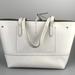 J. Crew Bags | J. Crew Purse Uptown Tote White Leather Large Shoulder Bag | Color: White | Size: Os
