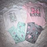 Disney Matching Sets | Disney Junior Minnie Size 2t Two Sets Both Are Short Sleeved Tees With Leggings | Color: Pink/White | Size: 2tg