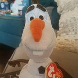 Disney Toys | Disney's Frozen: Olaf Snowman Sparkly Beanie Baby 8" Plush New With Tags | Color: White | Size: Osbb