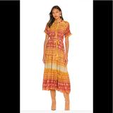 Free People Dresses | Free People Rare Feeling Dress In Goldenrod Combo | Color: Gold/Orange | Size: L