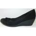 American Eagle Outfitters Shoes | American Eagle 11 Black Faux Suede Wedge Heel Slip On Shoes 2-12 Twisted Knot | Color: Black | Size: 11