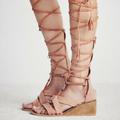 Free People Shoes | Free People Lace Up Gladiator Sandal | Color: Brown/Tan | Size: 8