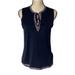 J. Crew Tops | J. Crew Womens S Sleeveless Top Tie Neck Blue Red White Pattern Trim Casual | Color: Blue/Red | Size: S