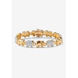 Women's Gold-Plated Round Elephant Charm Bracelet Cubic Zirconia by PalmBeach Jewelry in Gold