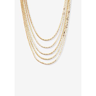 Women's Goldtone Multi Strand Cobra Link Waterfall Necklace 30" by PalmBeach Jewelry in Gold