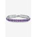 Women's Silver Tone Tennis Bracelet Simulated Birthstones and Crystal, 7" by PalmBeach Jewelry in February