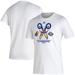 Men's adidas White Kansas Jayhawks 2022 NCAA Basketball Tournament March Madness Final Four Locker Room T-Shirt