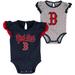 Girls Newborn Navy/Heathered Gray Boston Red Sox Scream & Shout Two-Pack Bodysuit Set