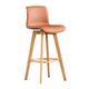 Stool HAIYU- Wooden Bar, Kitchen Breakfast High with Padded Back & 360 Degree Rotation Seat, Nordic Rustic Bar Chair for Dining Room, Cafe, Counter(Size:61cm,Color:Orange)