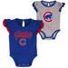 Girls Newborn Royal/Heathered Gray Chicago Cubs Scream & Shout Two-Pack Bodysuit Set