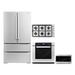 Cosmo 4 Piece Kitchen Package 36" Gas Cooktop 30" Single Electric Wall Oven 24.4" Built-in Microwave & Energy Star French Door Refrigerator | Wayfair
