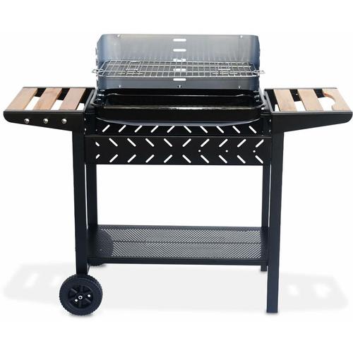 Sweeek – Alfred Holzkohlegrill, Grillbecken, Seitenregale – Schwarz