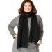 Women's Cable Knit Scarf by Accessories For All in Black