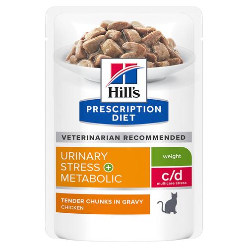 12x85g Hill's Prescription Diet c/d Urinary Stress + Metabolic Huhn Katzenfutter nass