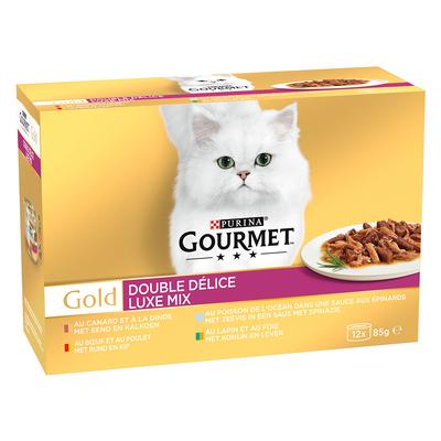 Jumbopack: 96x85g Gourmet Gold Duo Delice Katzenfutter nass