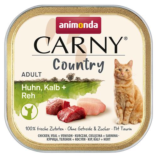 Sparpaket 64x100g animonda Carny Country Adult Huhn, Kalb + Reh Katzenfutter nass