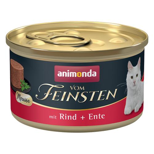 Sparpaket 24x85g animonda Vom Feinsten Adult Rind + Ente Katzenfutter nass