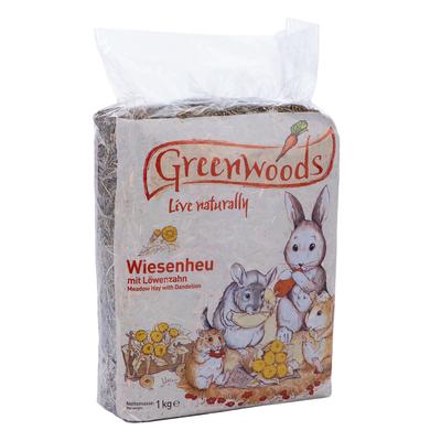 3 x 1 kg Greenwoods Wiesenheu mit Löwenzahn Sparpaket