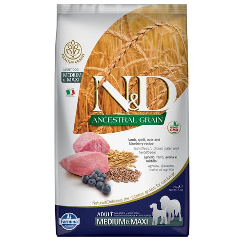 2x12kg Farmina N&D Ancestral Grain Adult Medium & Maxi mit Lamm & Blaubeere Trockenfutter Hund