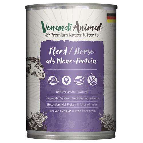 24x400g Venandi Animal Monoprotein Pferd Katzenfutter nass