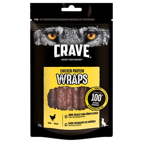 10x 50g Crave Hund Protein Wrap Huhn Hundesnacks
