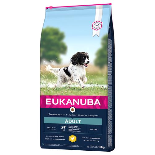 15 kg Eukanuba Adult Medium Breed Huhn Hundefutter trocken