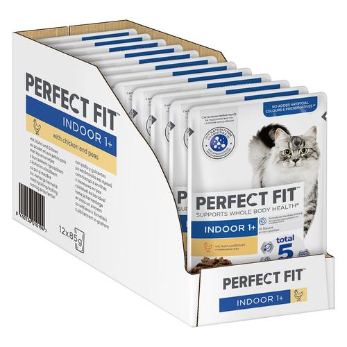 96x 85g Perfect Fit Indoor 1+ Huhn Katzenfutter nass