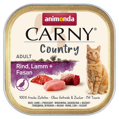 Sparpaket 64x100g animonda Carny Country Adult Rind, Lamm + Fasan Katzenfutter nass