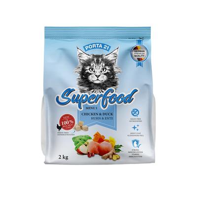 2x2kg Porta 21 Superfood Menu 1 Huhn & Ente Katzenfutter trocken