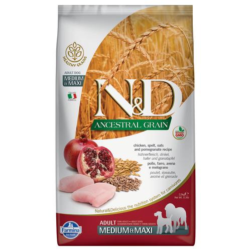 12kg Farmina N&D Ancestral Grain Adult Medium & Maxi mit Huhn & Granatapfel Hundefutter trocken