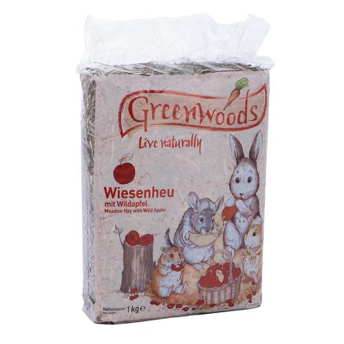 Greenwoods Wiesenheu Grundfutter 1 kg.Wildapfel - 3 x 1kg