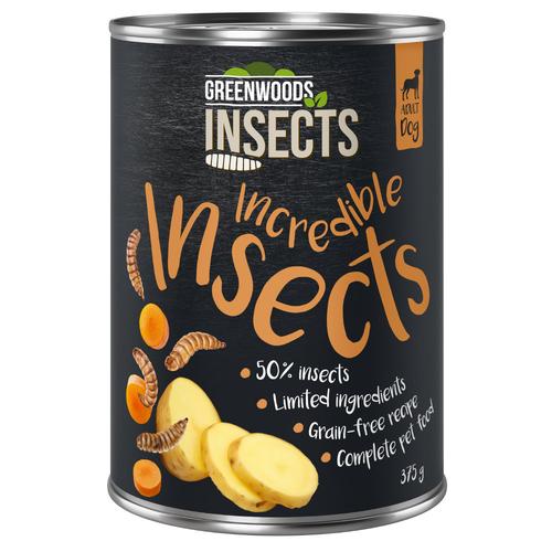 12 x 375 g Insekten mit Kartoffeln und Karotten Greenwoods Insects Hundenassfutter