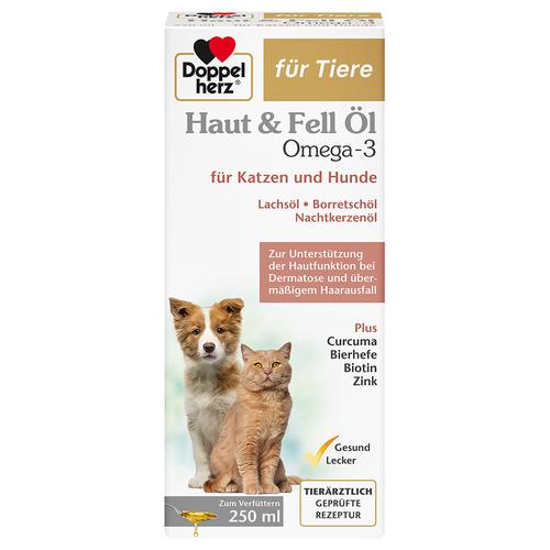 2x250ml Doppelherz Haut & Fell Öl Ergänzungsfutter für Katzen und Hunde